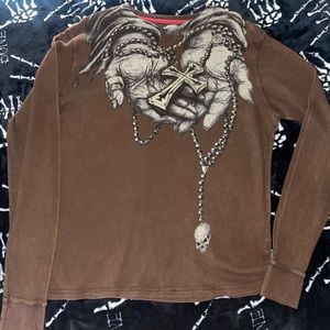 Affliction Cross Long Sleeve Shirt